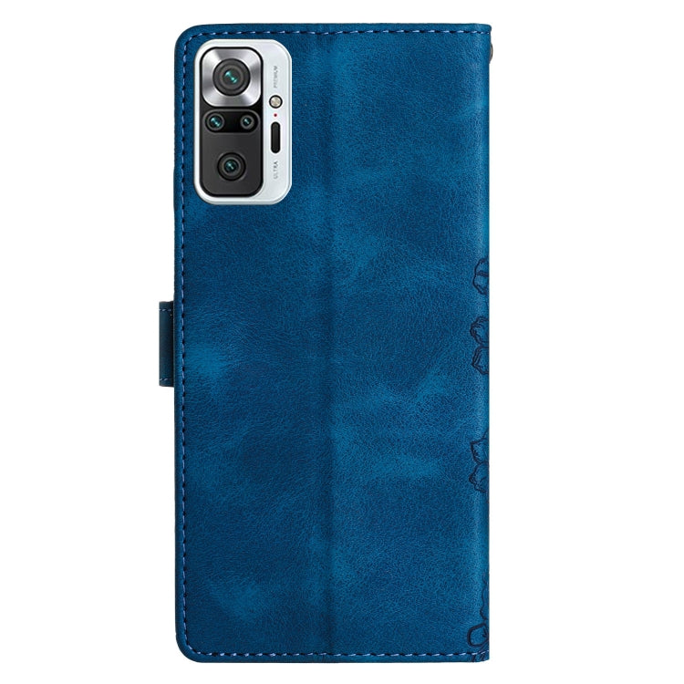 For Xiaomi Redmi Note 10 Pro Max Cherry Blossom Butterfly Skin Feel Embossed PU Phone Case
