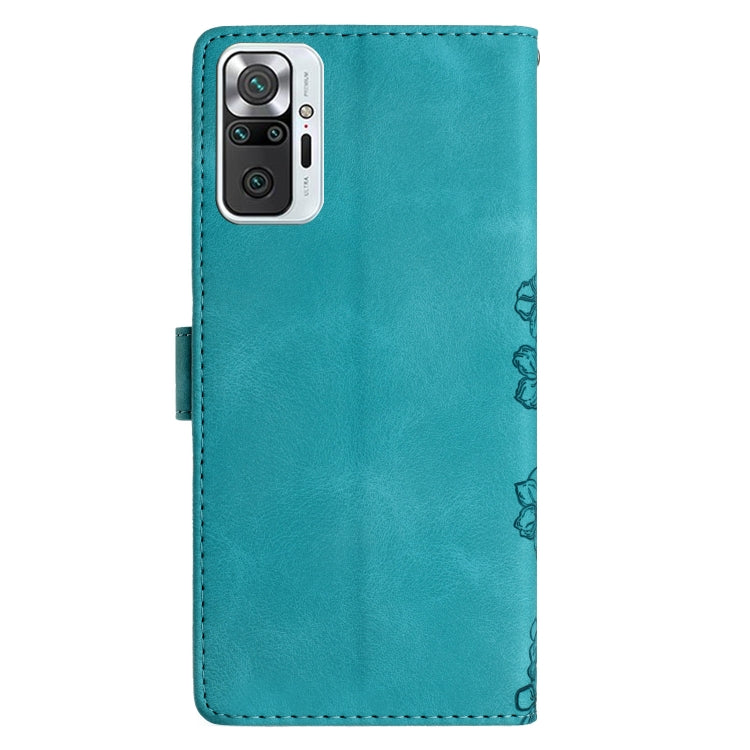For Xiaomi Redmi Note 10 Pro Max Cherry Blossom Butterfly Skin Feel Embossed PU Phone Case