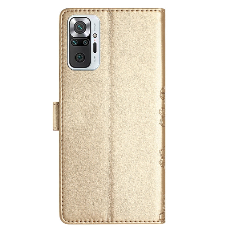 For Xiaomi Redmi Note 10 Pro Max Cherry Blossom Butterfly Skin Feel Embossed PU Phone Case