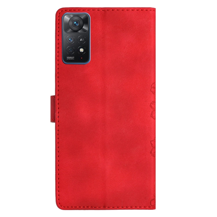 For Xiaomi Redmi Note 11S 4G Cherry Blossom Butterfly Skin Feel Embossed PU Phone Case