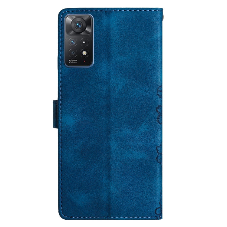 For Xiaomi Redmi Note 11S 4G Cherry Blossom Butterfly Skin Feel Embossed PU Phone Case