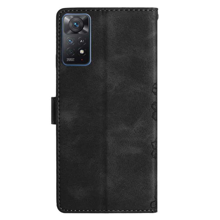 For Xiaomi Redmi Note 11S 4G Cherry Blossom Butterfly Skin Feel Embossed PU Phone Case