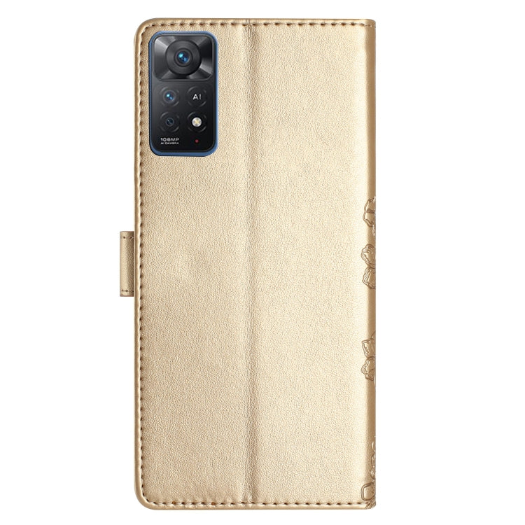 For Xiaomi Redmi Note 11S 4G Cherry Blossom Butterfly Skin Feel Embossed PU Phone Case