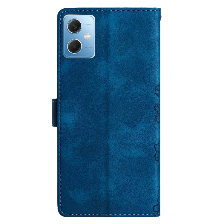 For Xiaomi Redmi Note 12 Global Cherry Blossom Butterfly Skin Feel Embossed PU Phone Case