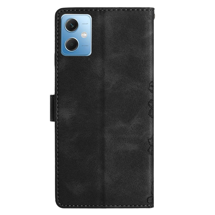 For Xiaomi Redmi Note 12 Global Cherry Blossom Butterfly Skin Feel Embossed PU Phone Case