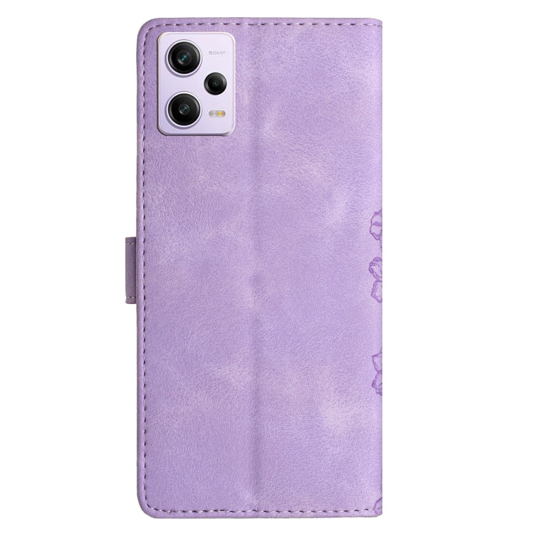 For Xiaomi Redmi Note 12 Pro Global Cherry Blossom Butterfly Skin Feel Embossed PU Phone Case