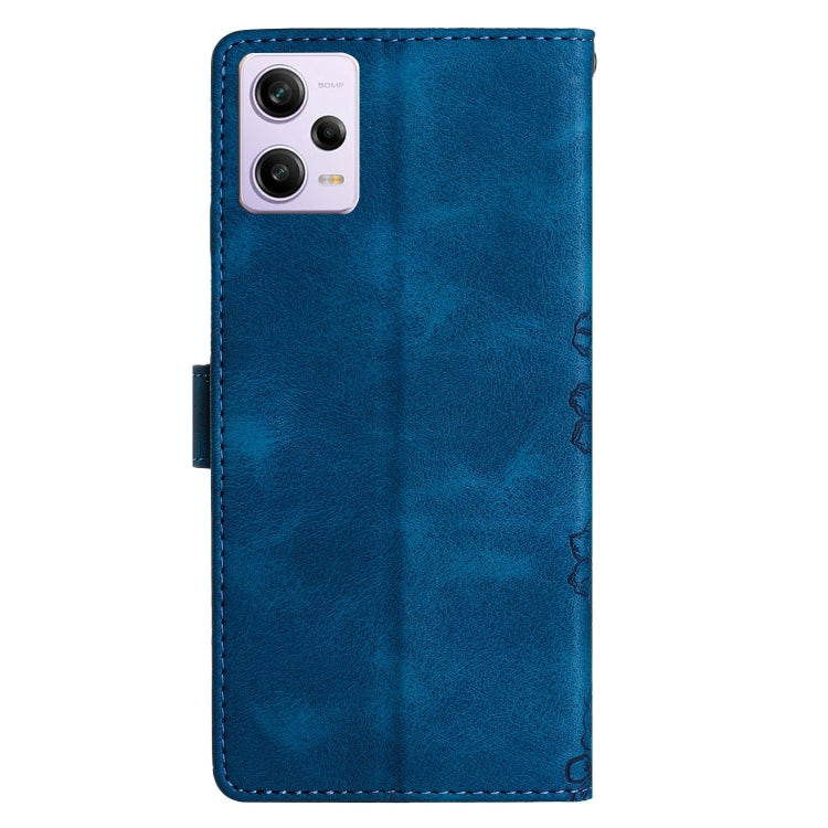 For Xiaomi Redmi Note 12 Pro Global Cherry Blossom Butterfly Skin Feel Embossed PU Phone Case