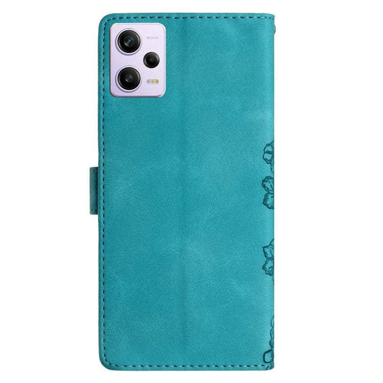 For Xiaomi Redmi Note 12 Pro Global Cherry Blossom Butterfly Skin Feel Embossed PU Phone Case
