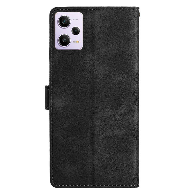 For Xiaomi Redmi Note 12 Pro Global Cherry Blossom Butterfly Skin Feel Embossed PU Phone Case