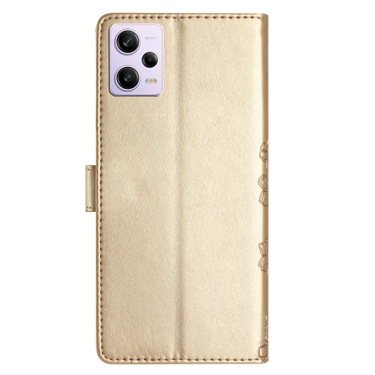 For Xiaomi Redmi Note 12 Pro Global Cherry Blossom Butterfly Skin Feel Embossed PU Phone Case