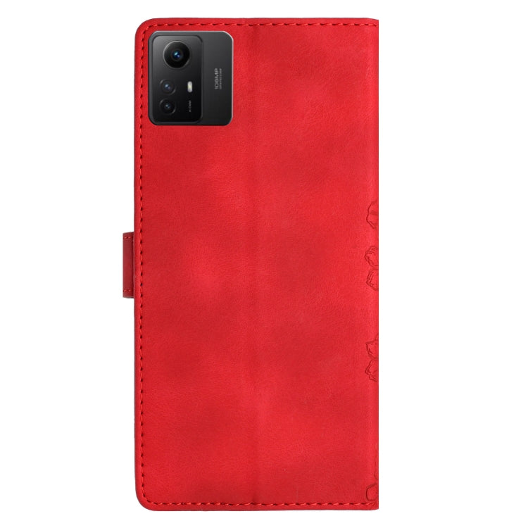 For Xiaomi Redmi Note 12S Cherry Blossom Butterfly Skin Feel Embossed PU Phone Case