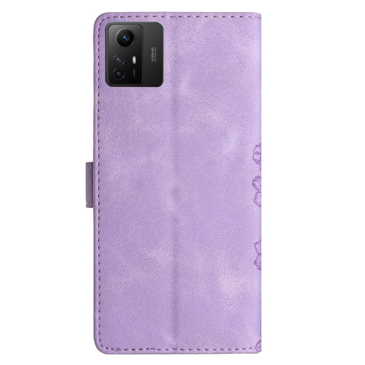 For Xiaomi Redmi Note 12S Cherry Blossom Butterfly Skin Feel Embossed PU Phone Case