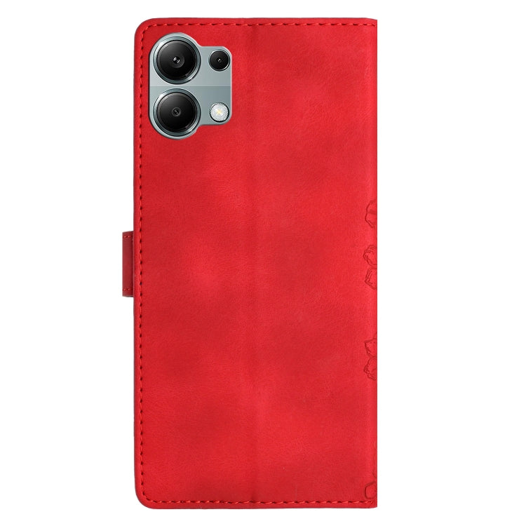 For Redmi Note 13 Pro 4G Cherry Blossom Butterfly Skin Feel Embossed PU Phone Case
