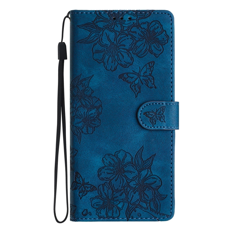 For Redmi Note 13 Pro 4G Cherry Blossom Butterfly Skin Feel Embossed PU Phone Case