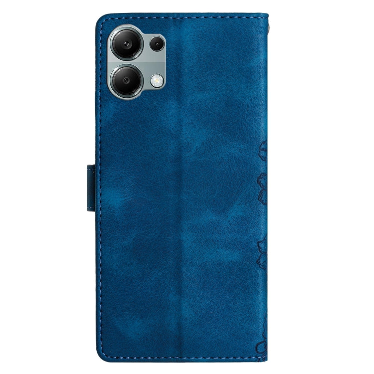 For Redmi Note 13 Pro 4G Cherry Blossom Butterfly Skin Feel Embossed PU Phone Case