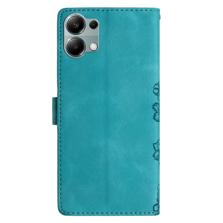 For Redmi Note 13 Pro 4G Cherry Blossom Butterfly Skin Feel Embossed PU Phone Case