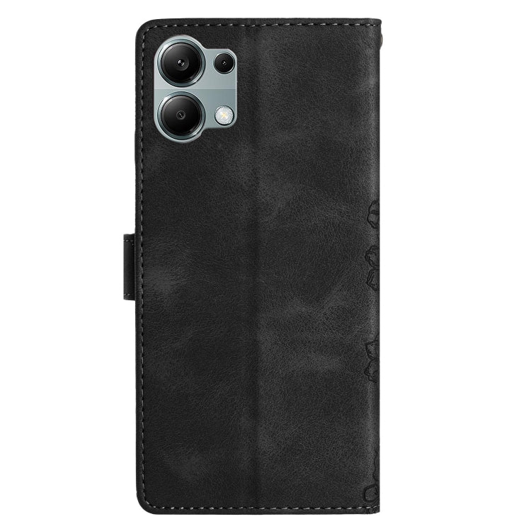 For Redmi Note 13 Pro 4G Cherry Blossom Butterfly Skin Feel Embossed PU Phone Case