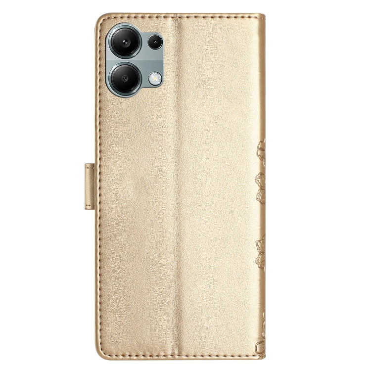 For Redmi Note 13 Pro 4G Cherry Blossom Butterfly Skin Feel Embossed PU Phone Case