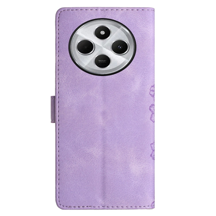 For Redmi 14C 4G Cherry Blossom Butterfly Skin Feel Embossed PU Phone Case