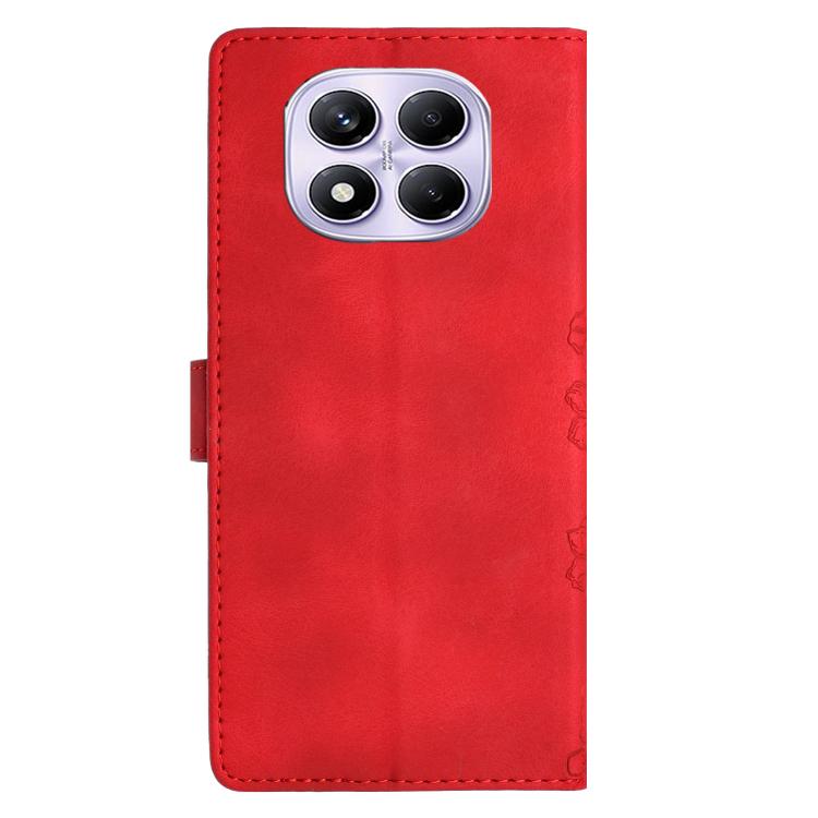 For Redmi Note 14 Pro 4G Cherry Blossom Butterfly Skin Feel Embossed PU Phone Case