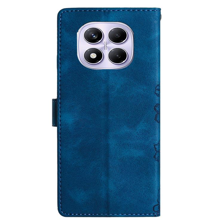 For Redmi Note 14 Pro 4G Cherry Blossom Butterfly Skin Feel Embossed PU Phone Case