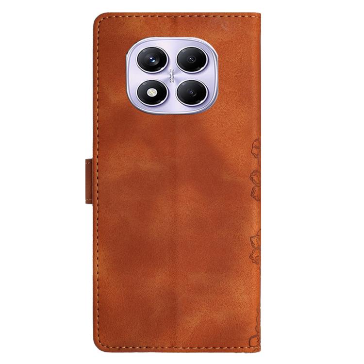 For Redmi Note 14 Pro 4G Cherry Blossom Butterfly Skin Feel Embossed PU Phone Case