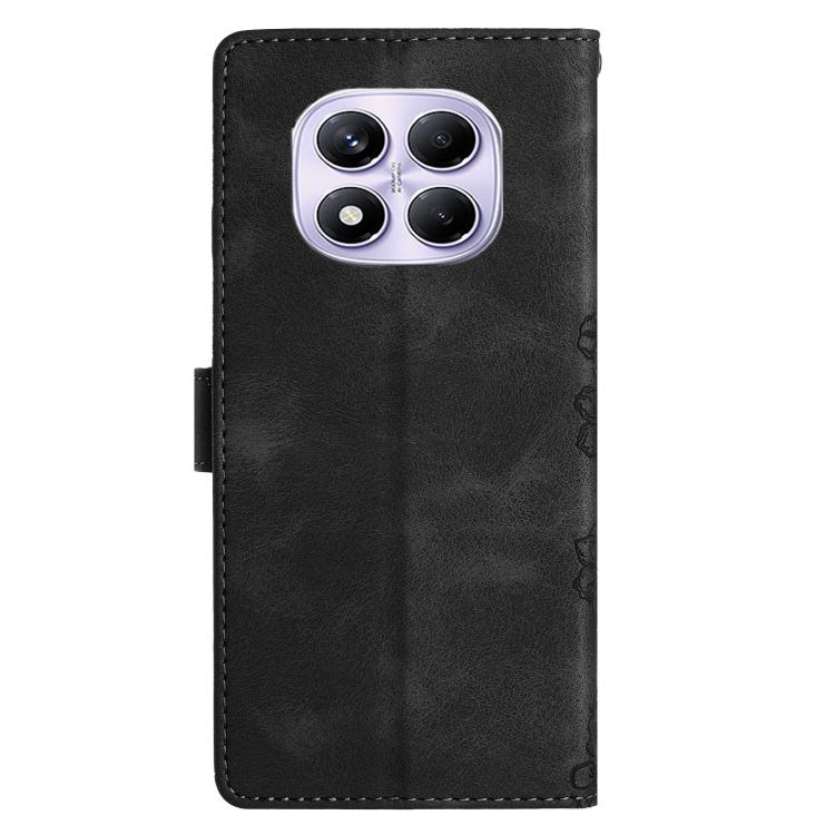 For Redmi Note 14 Pro 4G Cherry Blossom Butterfly Skin Feel Embossed PU Phone Case