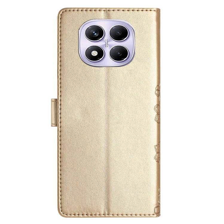 For Redmi Note 14 Pro 4G Cherry Blossom Butterfly Skin Feel Embossed PU Phone Case