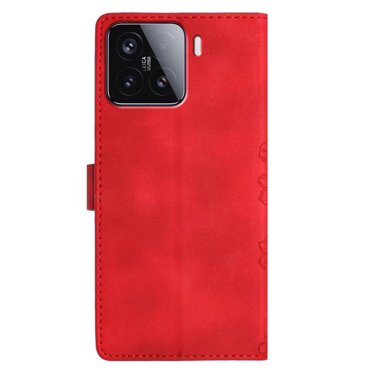 For Redmi 15 5G / 4G EU 171mm Cherry Blossom Butterfly Skin Feel Embossed PU Phone Case