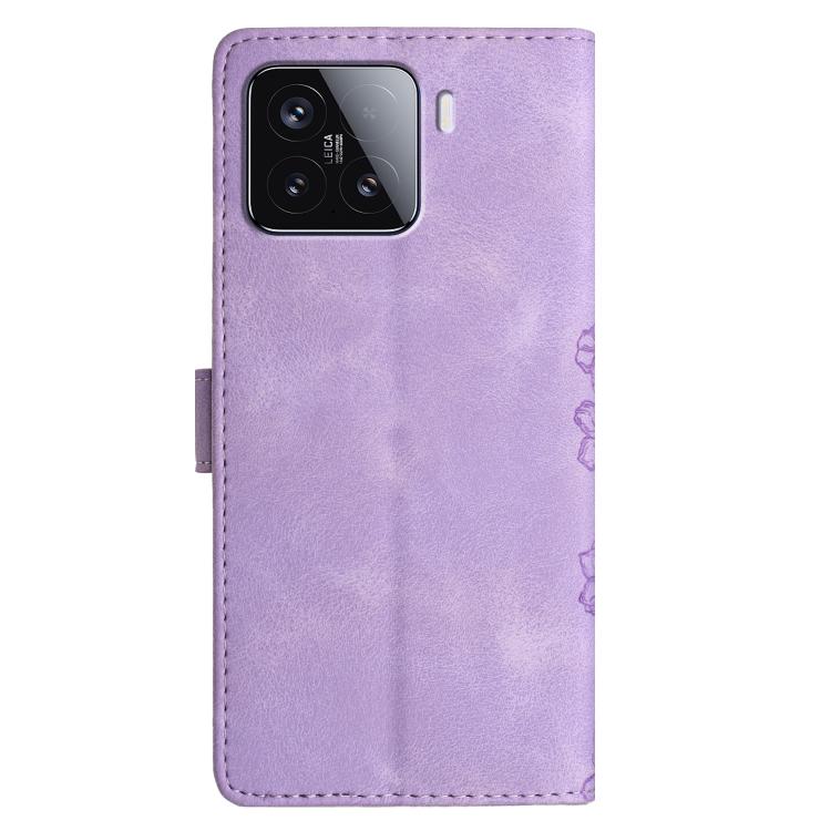 For Redmi 15 5G / 4G EU 171mm Cherry Blossom Butterfly Skin Feel Embossed PU Phone Case