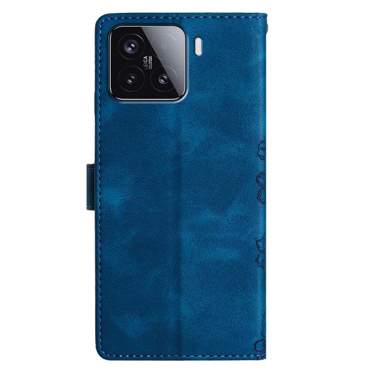 For Redmi 15 5G / 4G EU 171mm Cherry Blossom Butterfly Skin Feel Embossed PU Phone Case