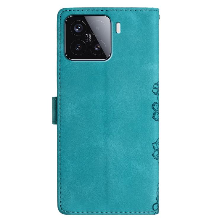 For Redmi 15 5G / 4G EU 171mm Cherry Blossom Butterfly Skin Feel Embossed PU Phone Case