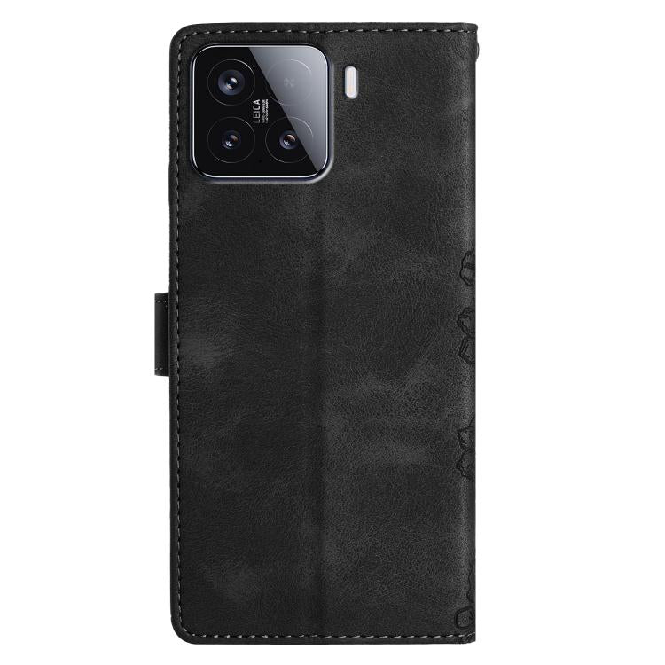 For Redmi 15 5G / 4G EU 171mm Cherry Blossom Butterfly Skin Feel Embossed PU Phone Case
