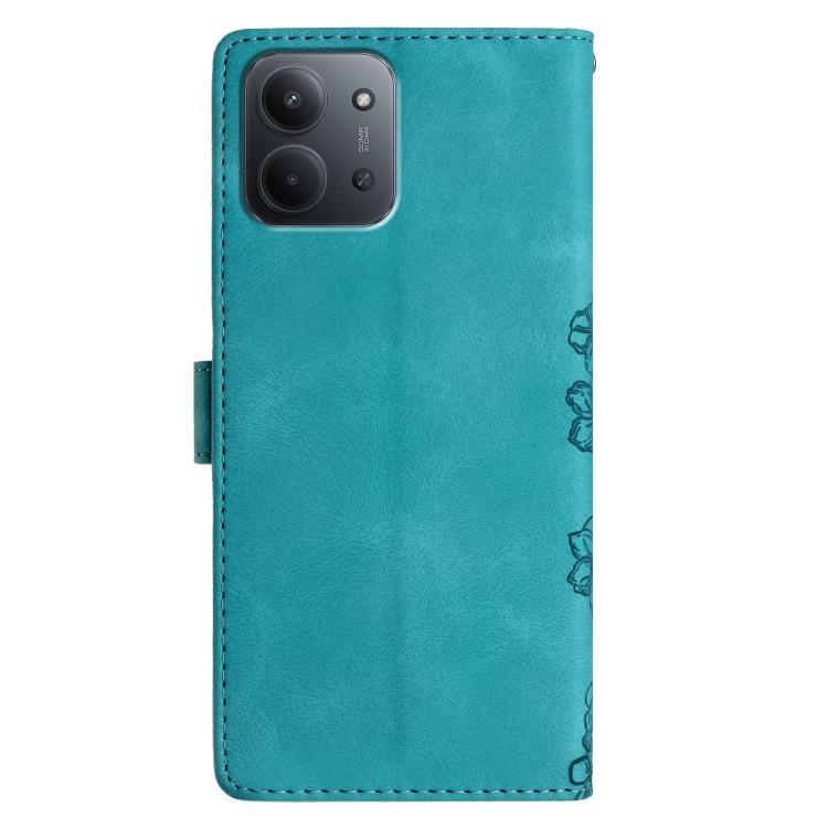 For Redmi 15C 5G/4G Global 171mm/Poco C85 4G Cherry Blossom Butterfly Skin Feel Embossed PU Phone Case
