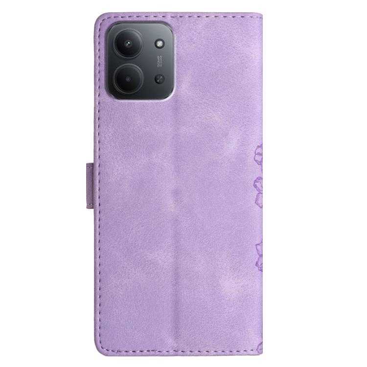 For Redmi 15C 5G/4G EU 173mm/Poco C85 5G Cherry Blossom Butterfly Skin Feel Embossed PU Phone Case