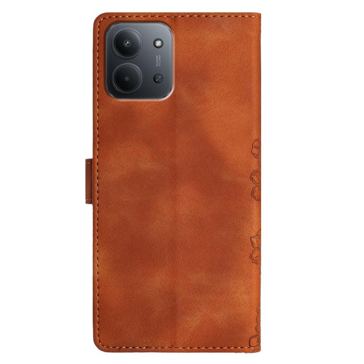 For Redmi 15C 5G/4G EU 173mm/Poco C85 5G Cherry Blossom Butterfly Skin Feel Embossed PU Phone Case
