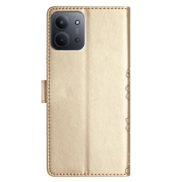 For Redmi 15C 5G/4G EU 173mm/Poco C85 5G Cherry Blossom Butterfly Skin Feel Embossed PU Phone Case