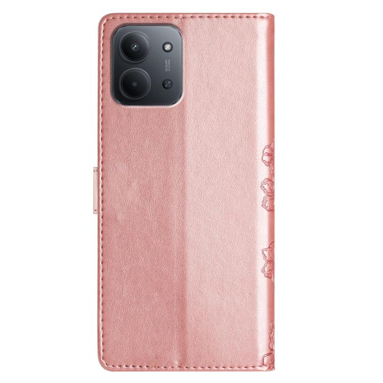 For Redmi 15C 5G/4G EU 173mm/Poco C85 5G Cherry Blossom Butterfly Skin Feel Embossed PU Phone Case