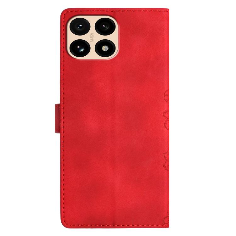 For Redmi 15T 5G Cherry Blossom Butterfly Skin Feel Embossed PU Phone Case