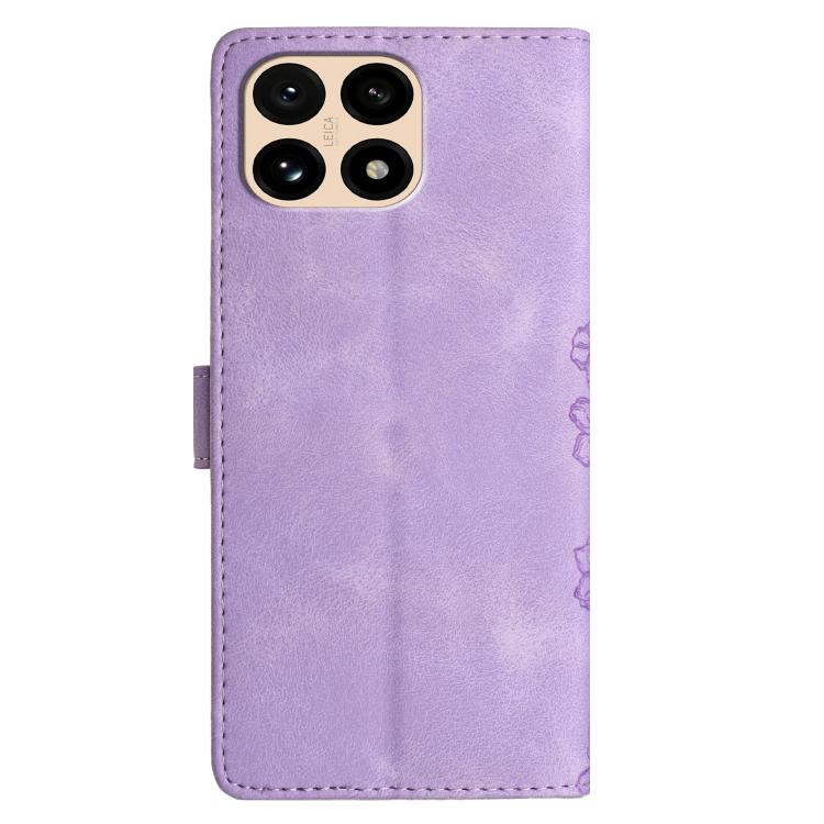 For Redmi 15T 5G Cherry Blossom Butterfly Skin Feel Embossed PU Phone Case