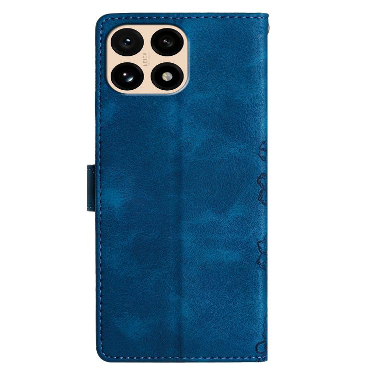 For Redmi 15T 5G Cherry Blossom Butterfly Skin Feel Embossed PU Phone Case