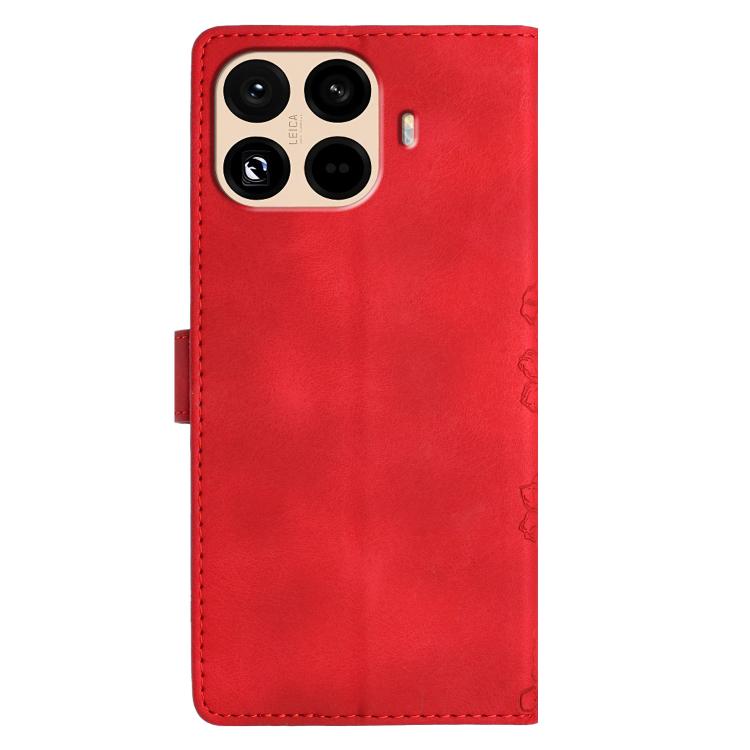 For Redmi 15T Pro 5G Cherry Blossom Butterfly Skin Feel Embossed PU Phone Case