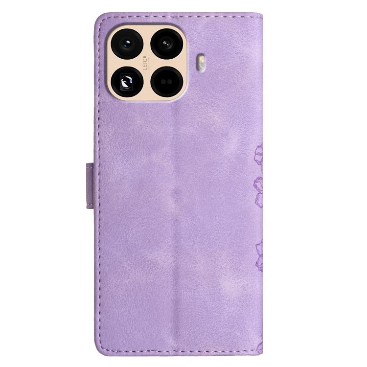For Redmi 15T Pro 5G Cherry Blossom Butterfly Skin Feel Embossed PU Phone Case