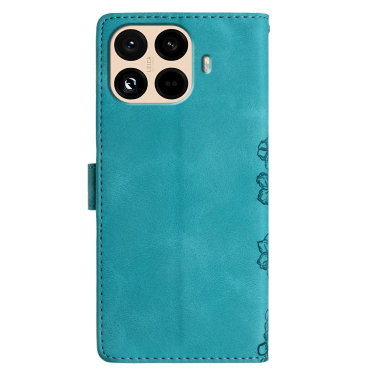 For Redmi 15T Pro 5G Cherry Blossom Butterfly Skin Feel Embossed PU Phone Case