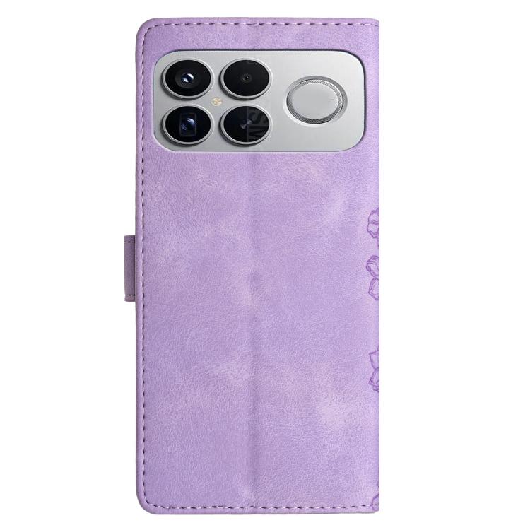 For Redmi K90 Pro Max/Poco F8 Ultra Cherry Blossom Butterfly Skin Feel Embossed PU Phone Case