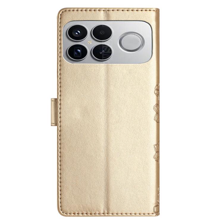 For Redmi K90 Pro Max/Poco F8 Ultra Cherry Blossom Butterfly Skin Feel Embossed PU Phone Case