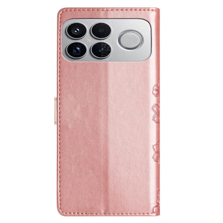 For Redmi K90 Pro Max/Poco F8 Ultra Cherry Blossom Butterfly Skin Feel Embossed PU Phone Case