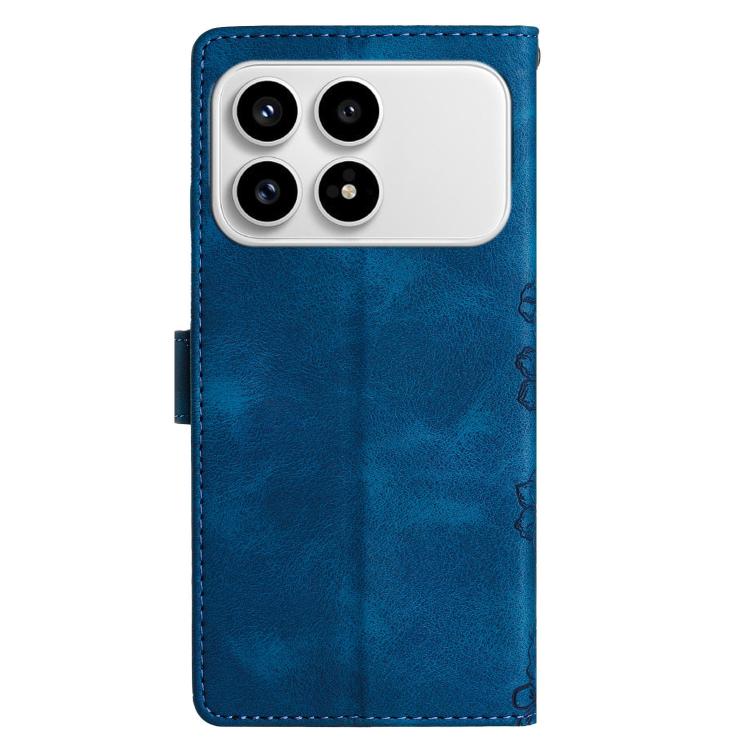For Redmi K90/Poco F8 Pro Cherry Blossom Butterfly Skin Feel Embossed PU Phone Case