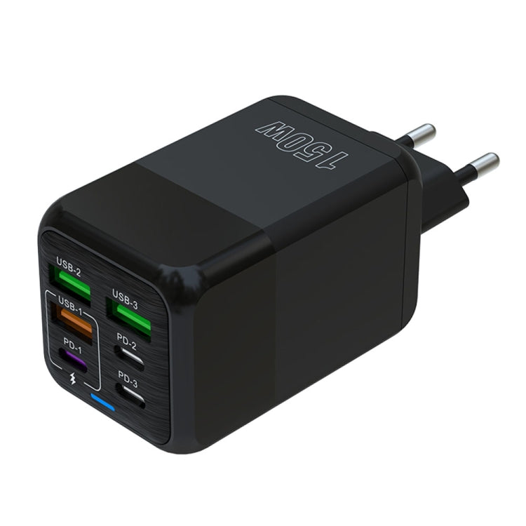 150W 3 x USB + 3 x USB-C / Type-C Multi-port Fast Charger, EU Plug