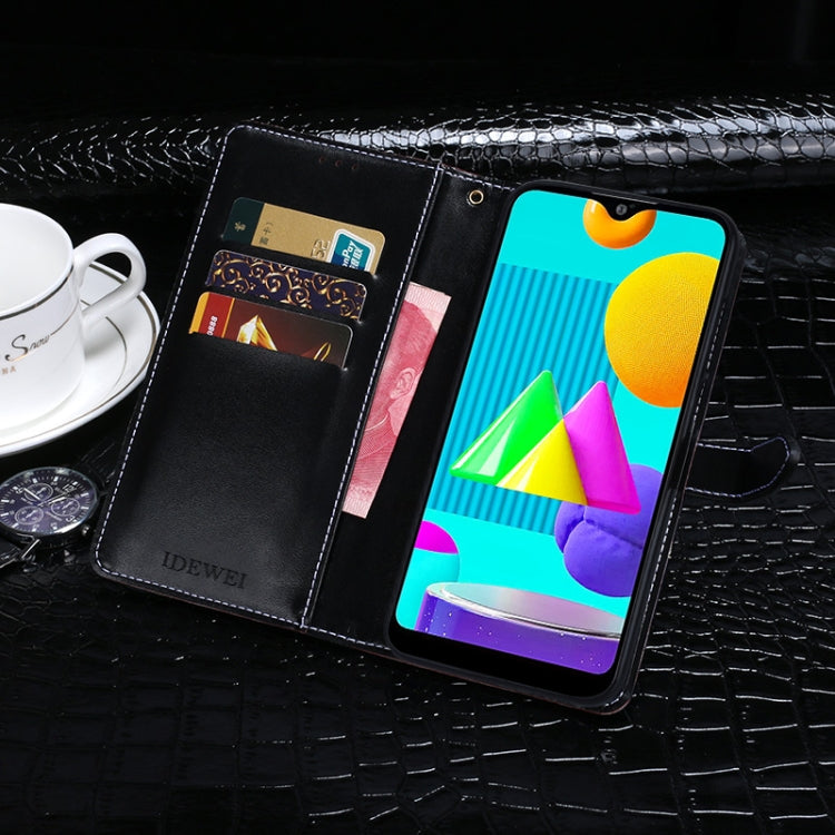 For Samsung Galaxy M01 idewei Crocodile Texture Horizontal Flip Leather Case with Holder & Card Slots & Wallet